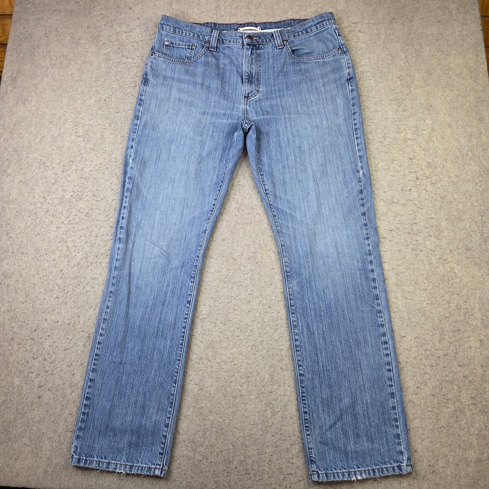 LL Bean Mens Standard Fit Straight Leg Denim Jeans Medium Wash 36x32 298653
